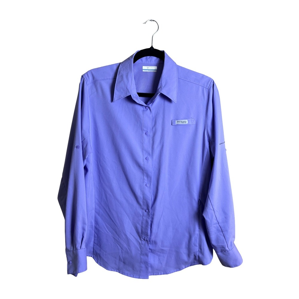 Columbia PFG Crystal Springs Long Sleeve Fishing Shirt Purple L